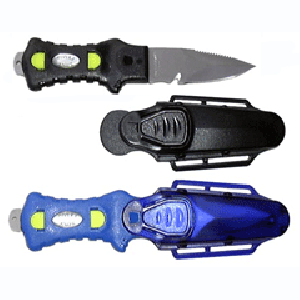 Backup knife with quick release case ( pointed double edge)